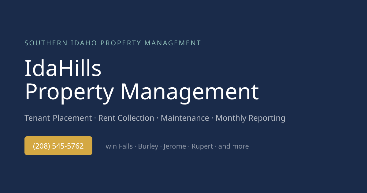 IdaHills Property Management cover
